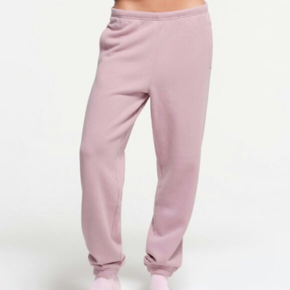 SKIMS Cotton Fleece Classic Jogger Womens Large Dusk Pink Casual Loungewear NWT - Picture 1 of 13